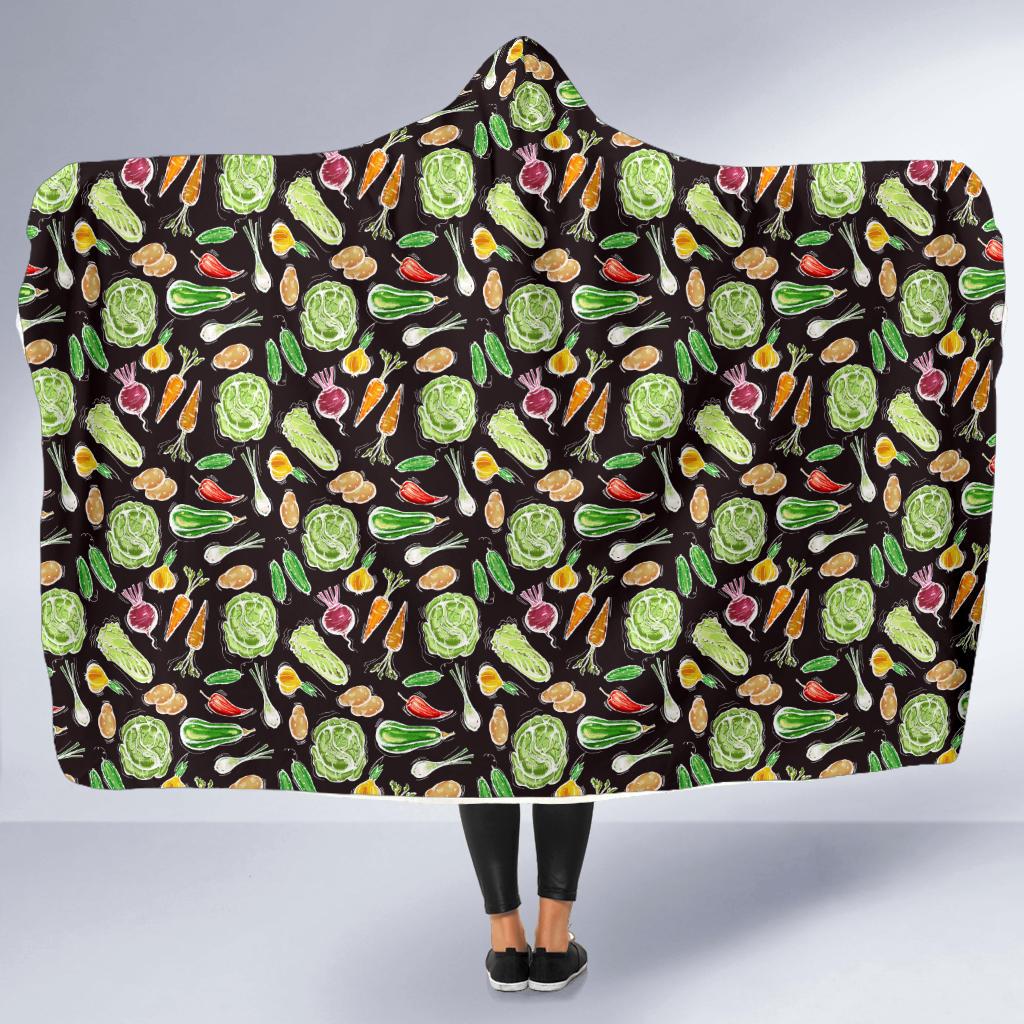 Vegan Draw Themed Design Print Hooded Blanket-JTAMIGO.COM
