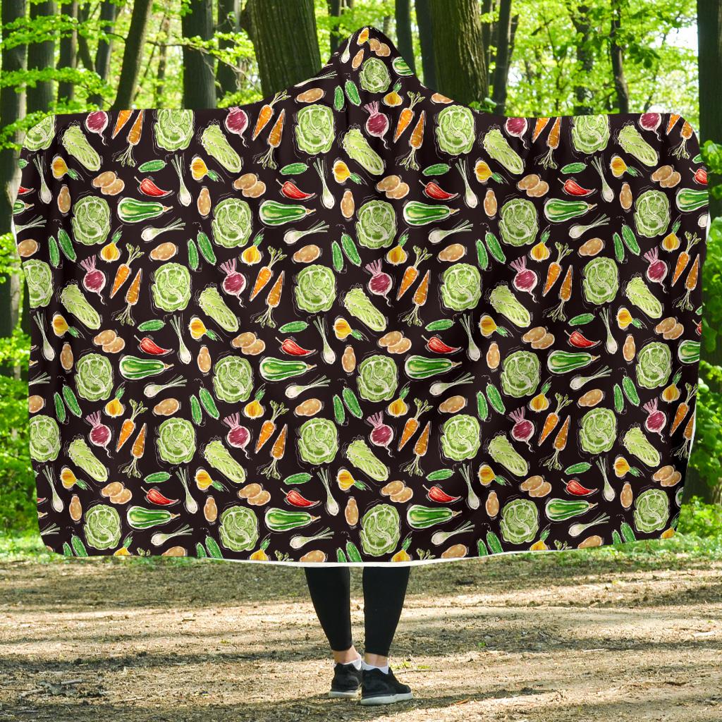 Vegan Draw Themed Design Print Hooded Blanket-JTAMIGO.COM
