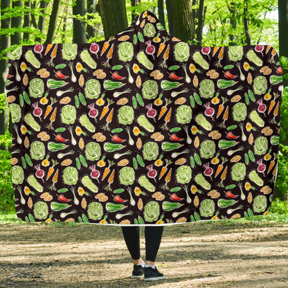Vegan Draw Themed Design Print Hooded Blanket-JTAMIGO.COM