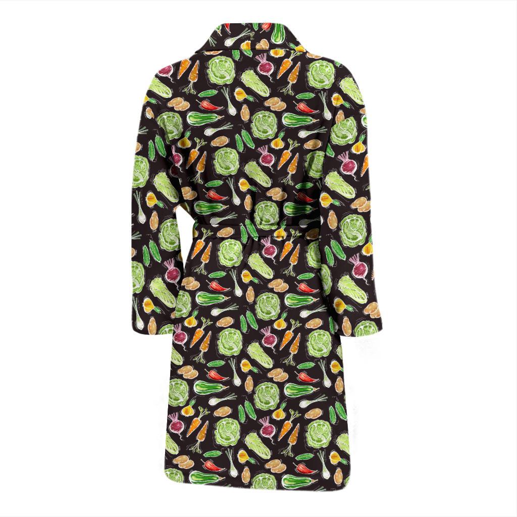 Vegan Draw Themed Design Print Men Bath Robe-JTAMIGO.COM