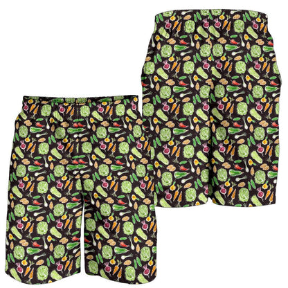 Vegan Draw Themed Design Print Mens Shorts-JTAMIGO.COM