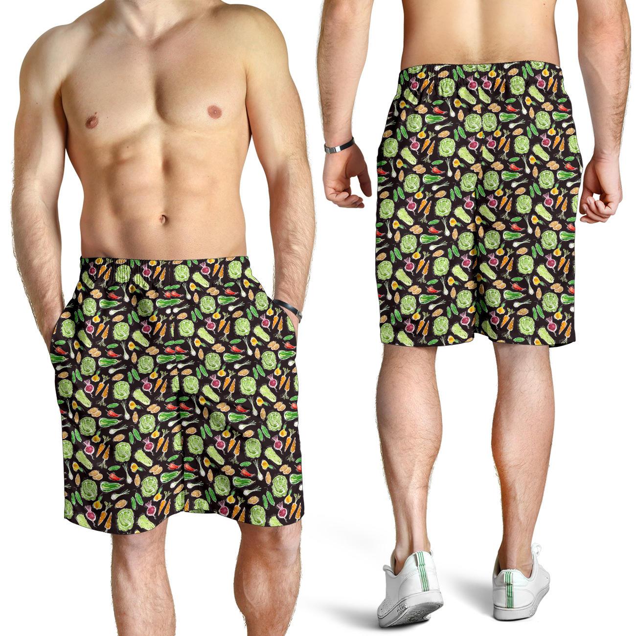 Vegan Draw Themed Design Print Mens Shorts-JTAMIGO.COM