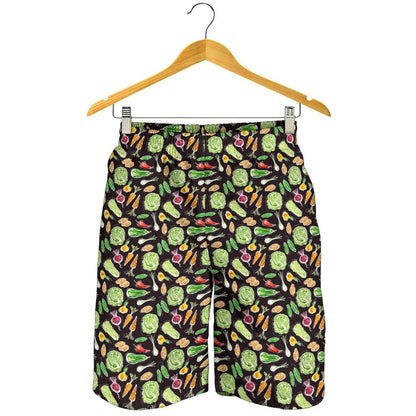 Vegan Draw Themed Design Print Mens Shorts-JTAMIGO.COM