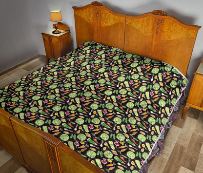 Vegan Draw Themed Design Print Premium Quilt-JTAMIGO.COM