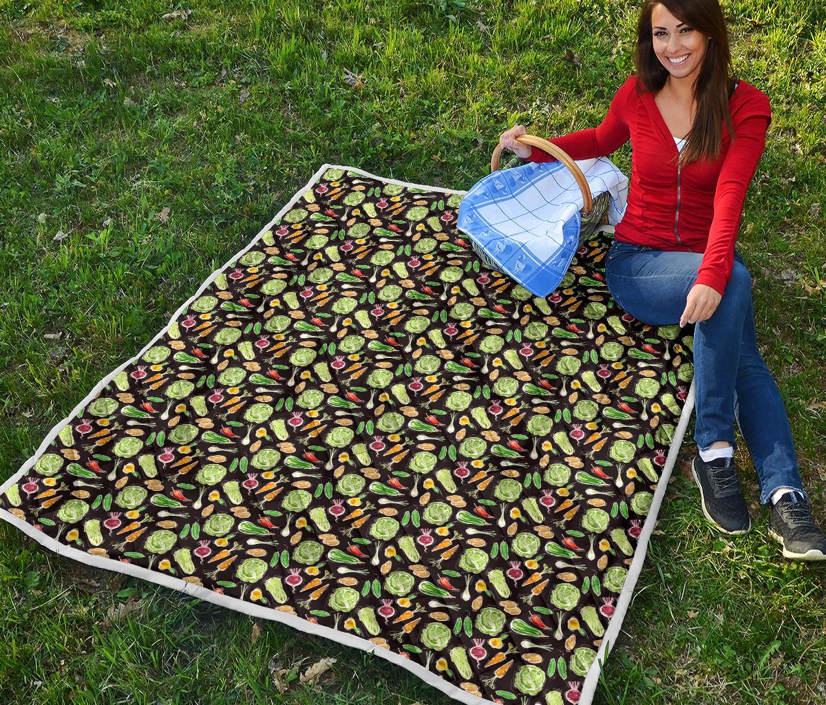 Vegan Draw Themed Design Print Premium Quilt-JTAMIGO.COM