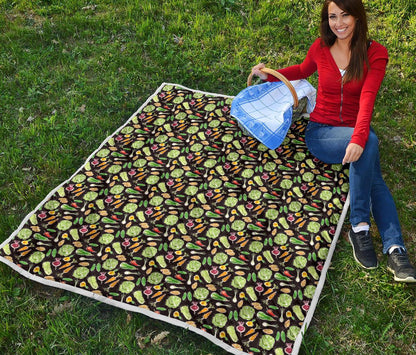 Vegan Draw Themed Design Print Premium Quilt-JTAMIGO.COM