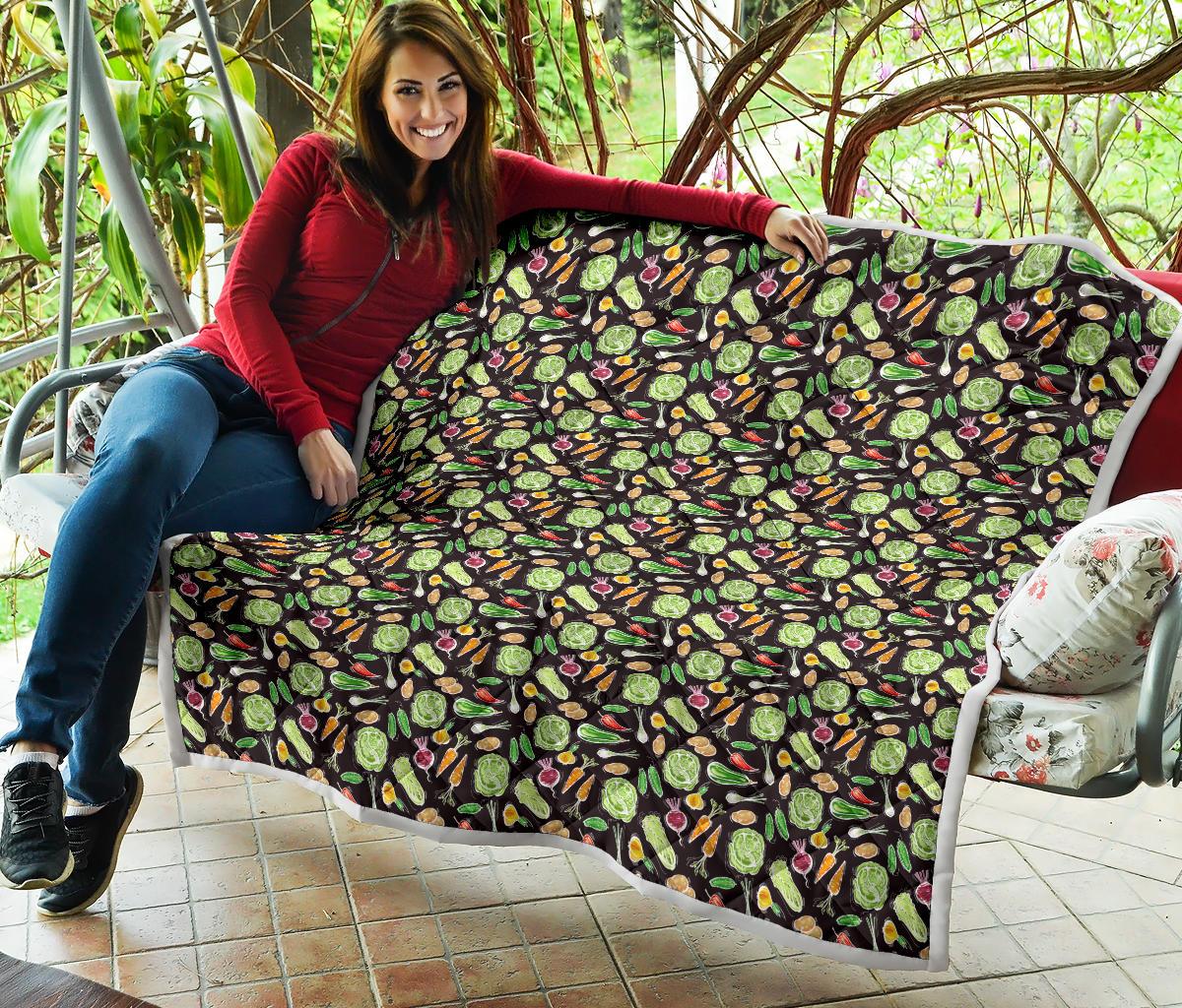Vegan Draw Themed Design Print Premium Quilt-JTAMIGO.COM