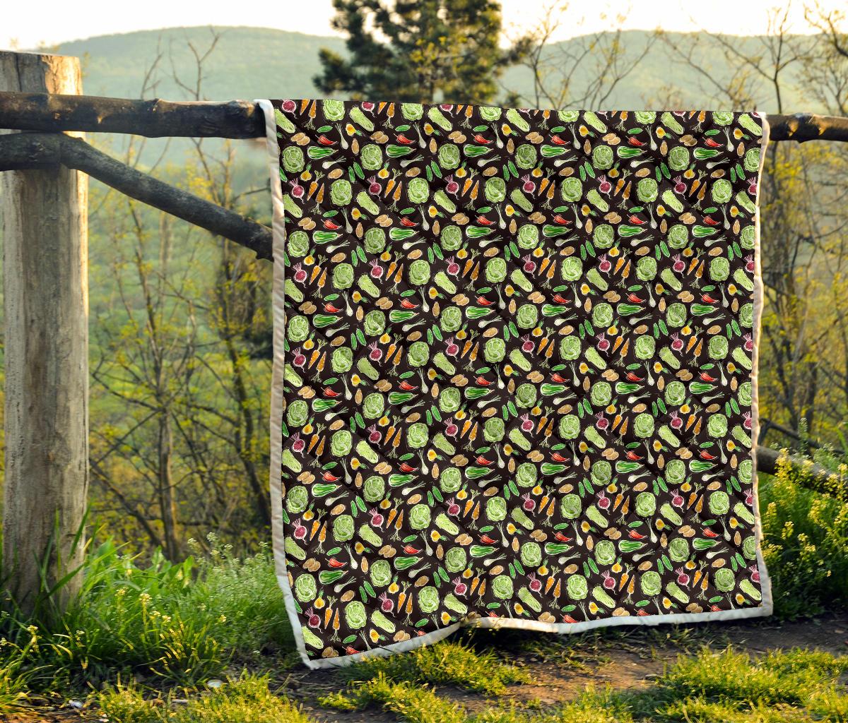 Vegan Draw Themed Design Print Premium Quilt-JTAMIGO.COM