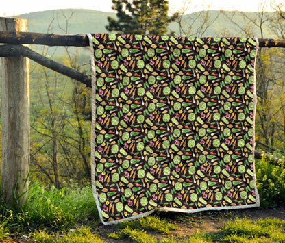 Vegan Draw Themed Design Print Premium Quilt-JTAMIGO.COM