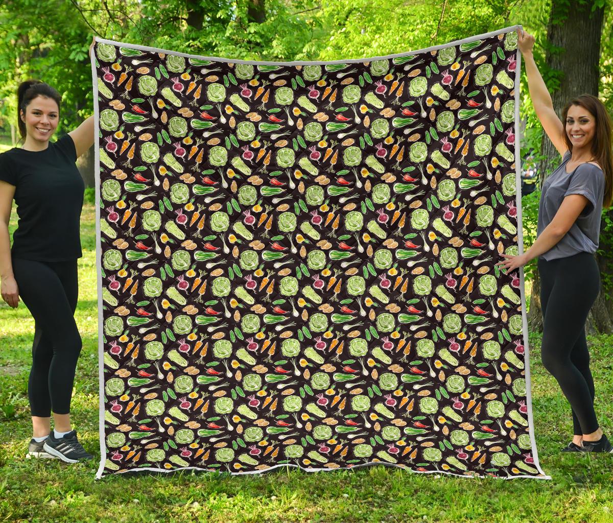Vegan Draw Themed Design Print Premium Quilt-JTAMIGO.COM