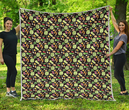 Vegan Draw Themed Design Print Premium Quilt-JTAMIGO.COM