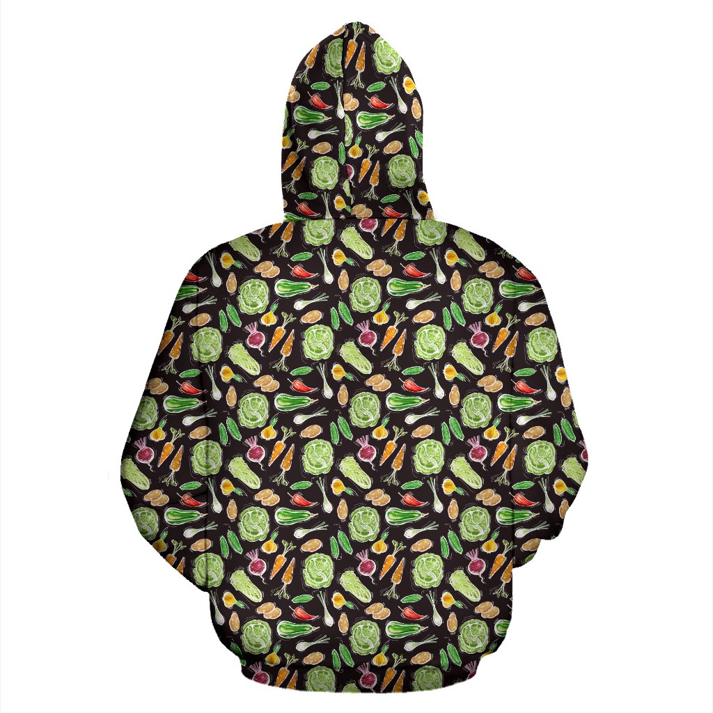Vegan Draw Themed Design Print Pullover Hoodie