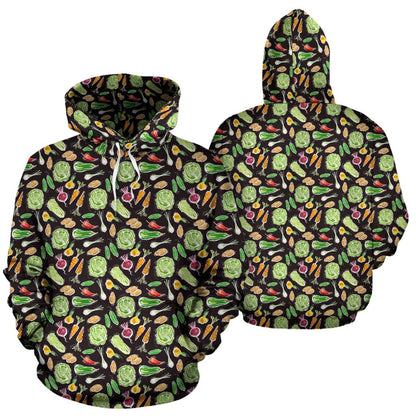 Vegan Draw Themed Design Print Pullover Hoodie