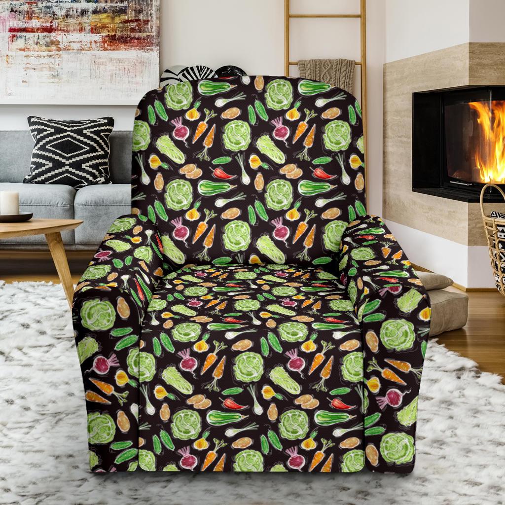 Vegan Draw Themed Design Print Single Sofa Slipcover -JTAMIGO.COM
