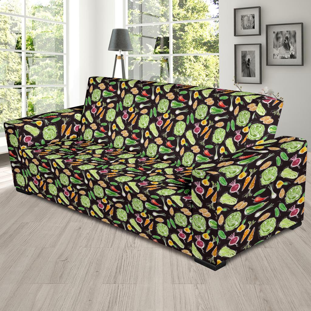 Vegan Draw Themed Design Print Sofa Slipcover-JTAMIGO.COM