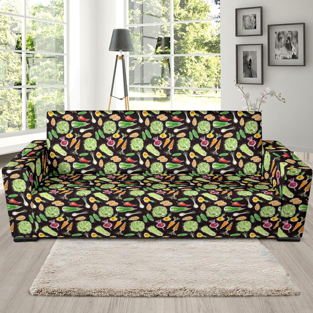 Vegan Draw Themed Design Print Sofa Slipcover-JTAMIGO.COM