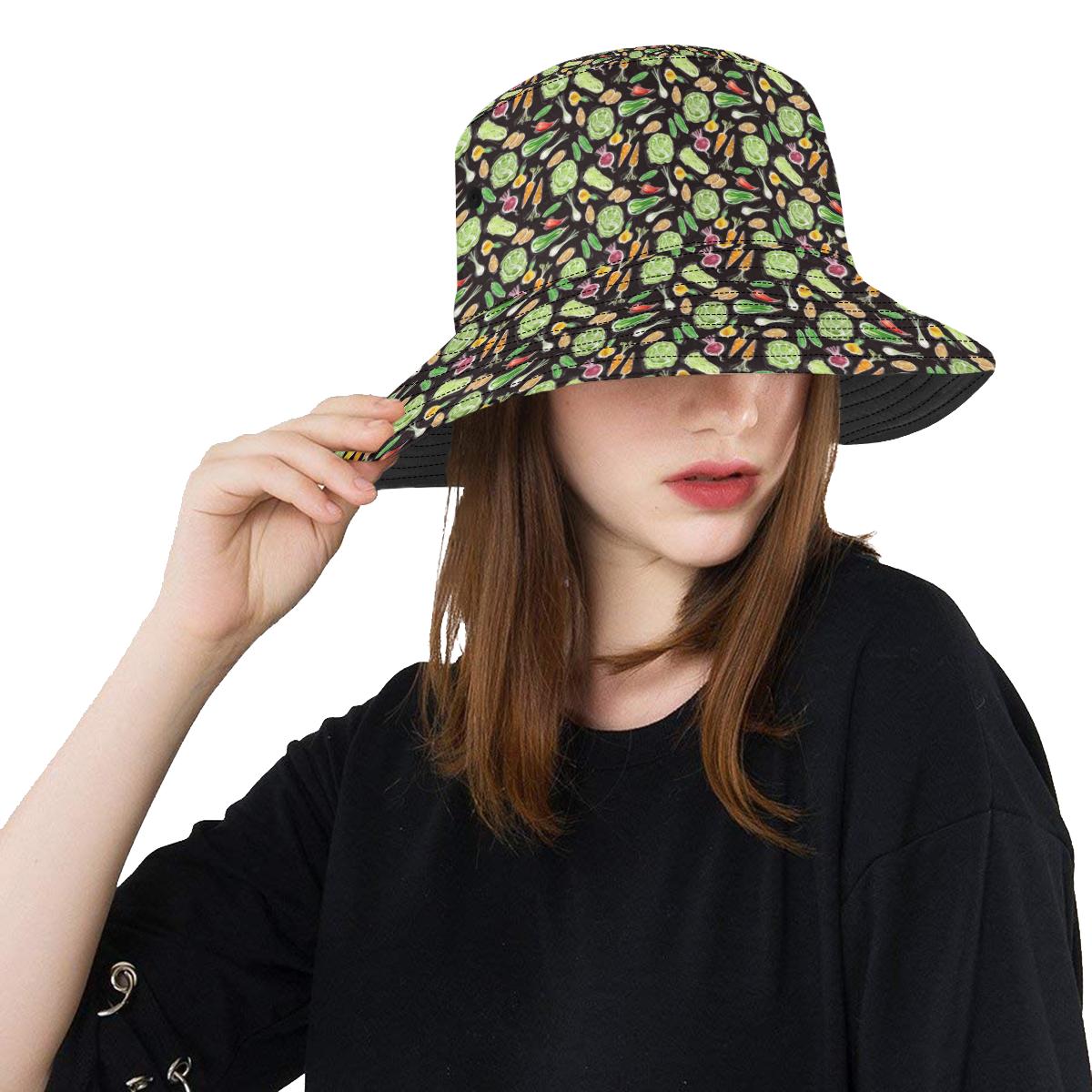 Vegan Draw Themed Design Print Unisex Bucket Hat