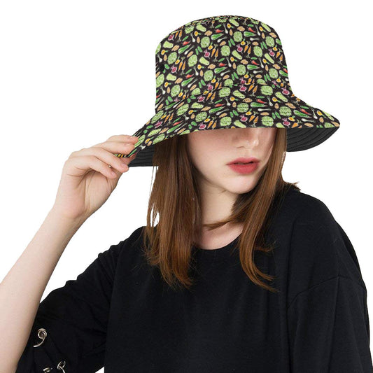 Vegan Draw Themed Design Print Unisex Bucket Hat