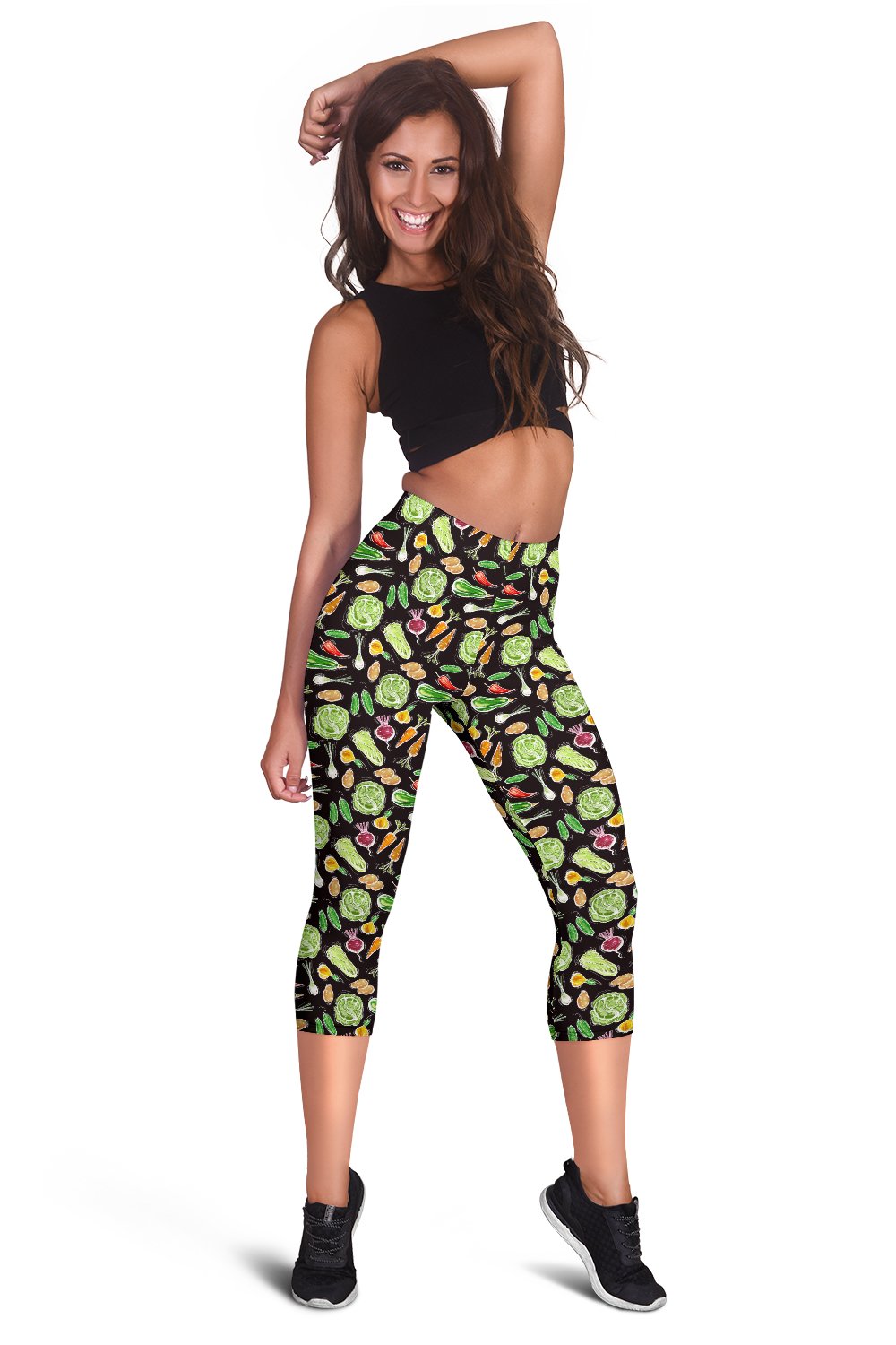 Vegan Draw Themed Design Print Women Capris