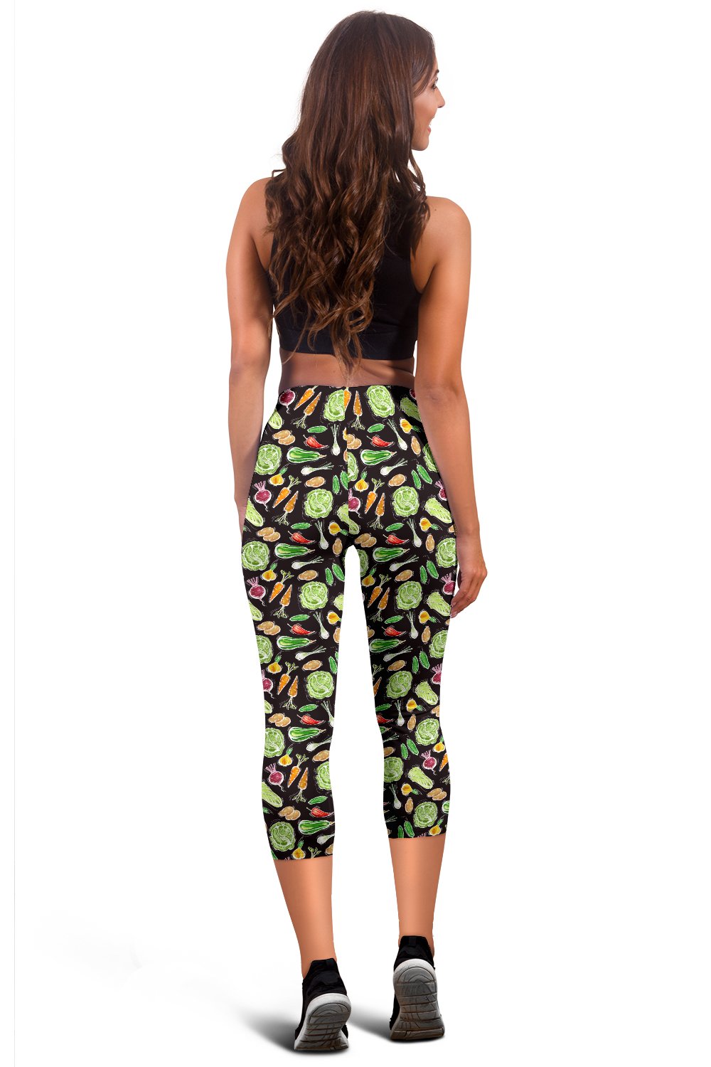Vegan Draw Themed Design Print Women Capris