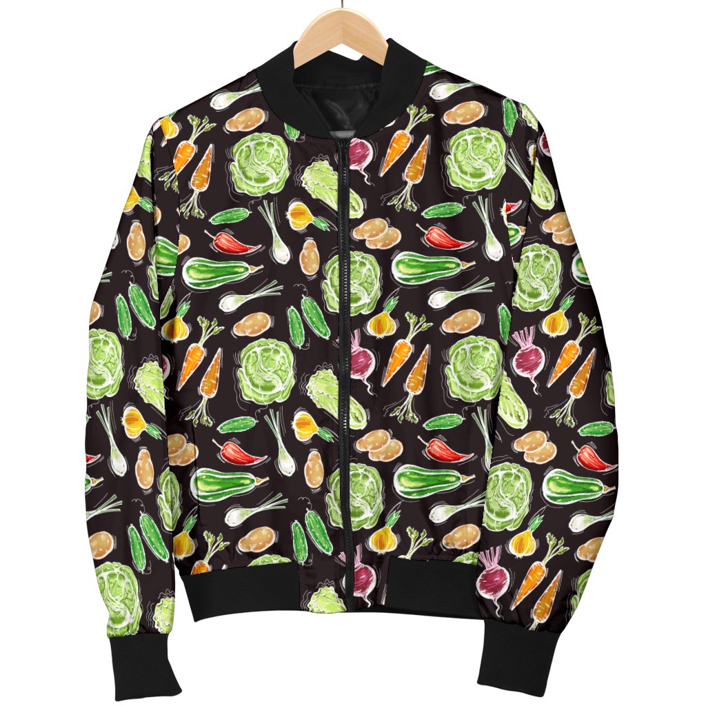 Vegan Draw Themed Design Print Women Casual Bomber Jacket