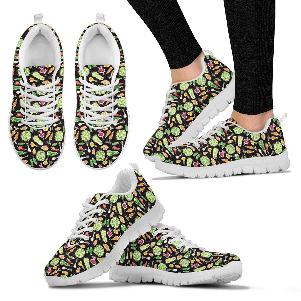 Vegan Draw Themed Design Print Women Sneakers Shoes