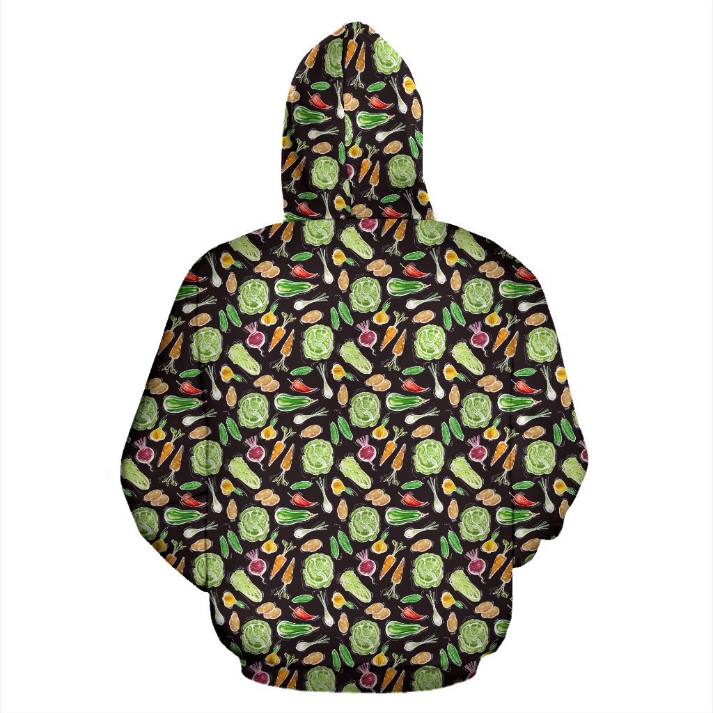 Vegan Draw Themed Design Print Zip Up Hoodie