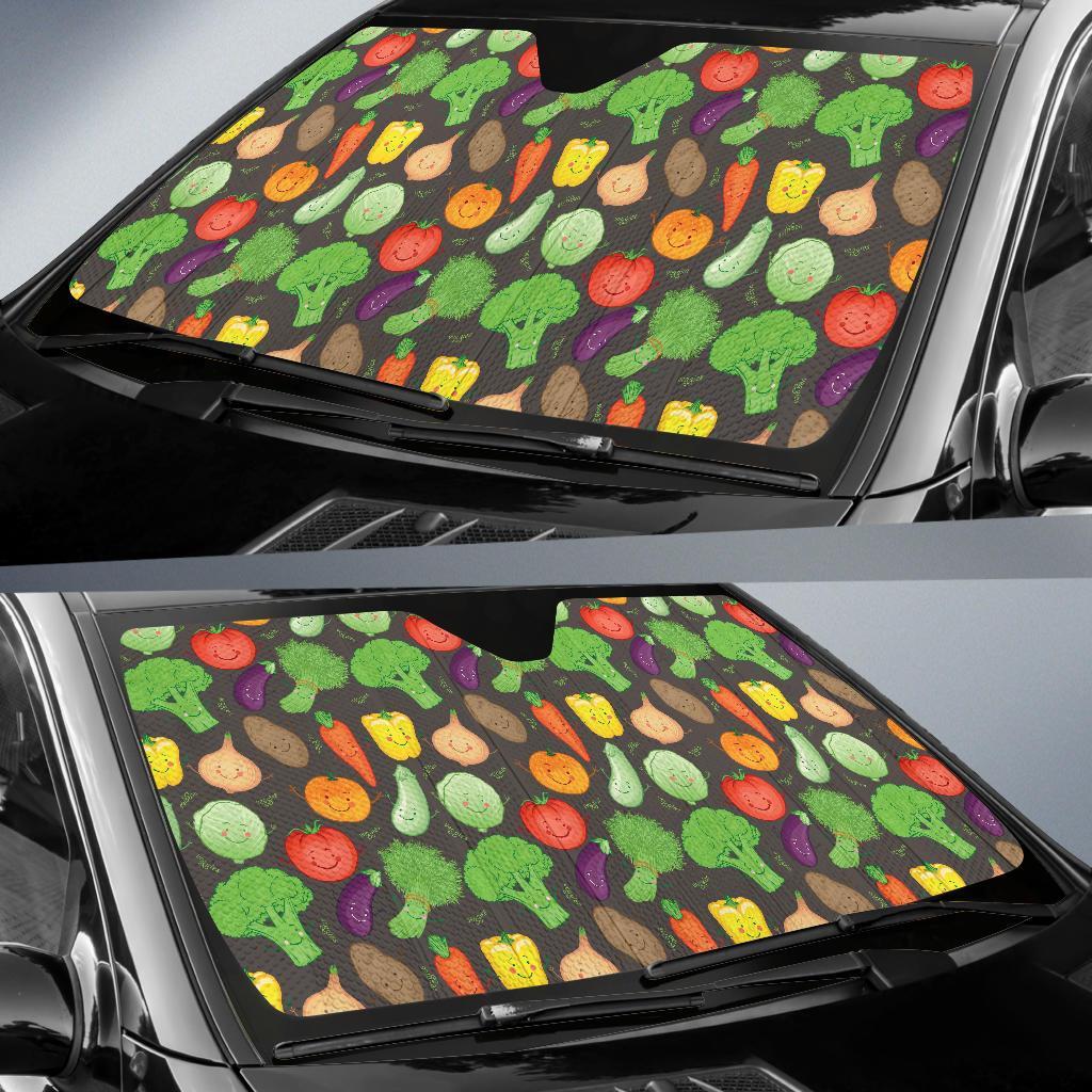 Vegan Funny Themed Design Print Car Sun Shade For Windshield