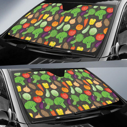 Vegan Funny Themed Design Print Car Sun Shade For Windshield