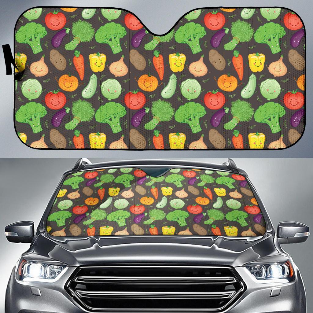 Vegan Funny Themed Design Print Car Sun Shade For Windshield