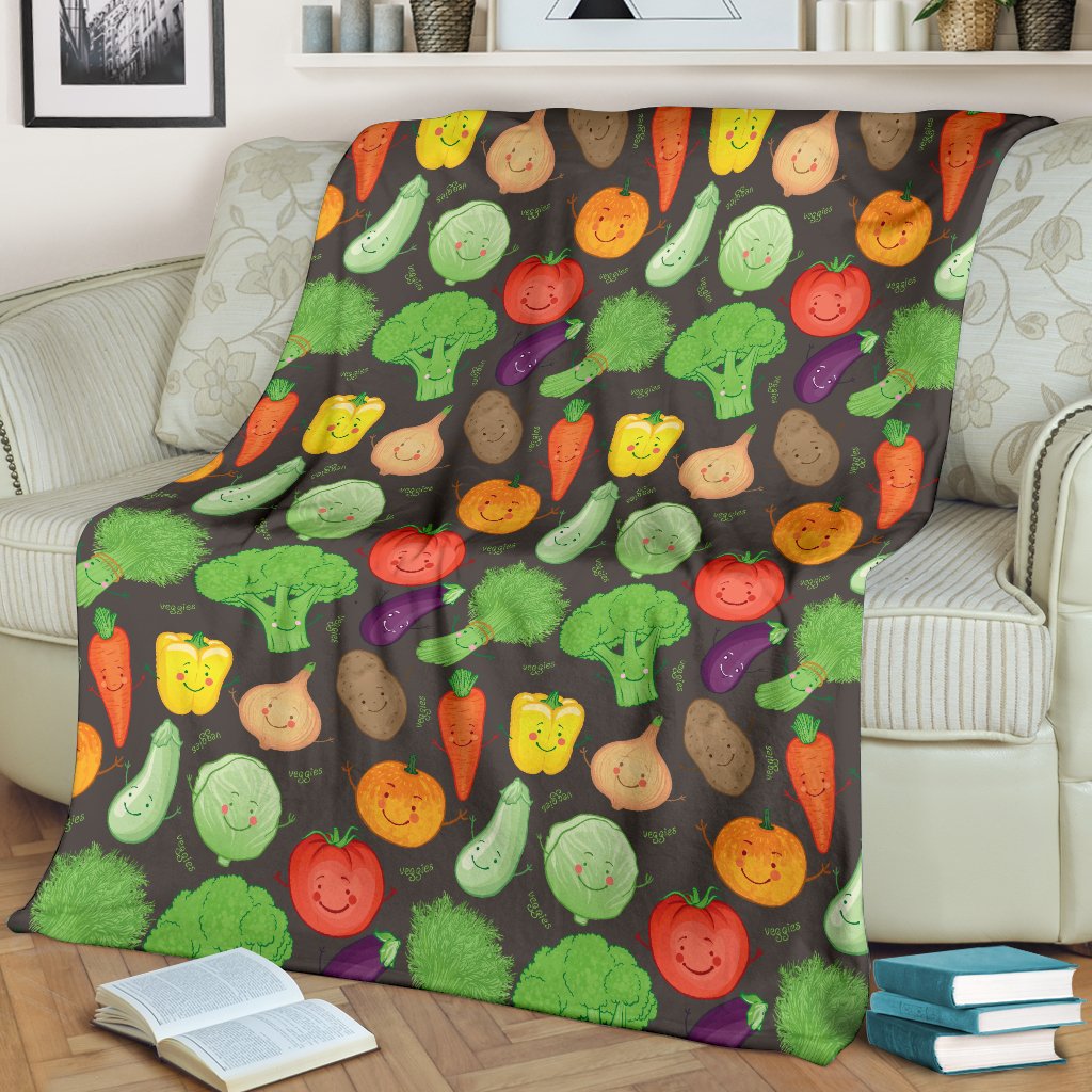 Vegan Funny Themed Design Print Fleece Blanket
