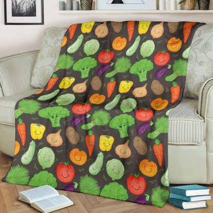 Vegan Funny Themed Design Print Fleece Blanket