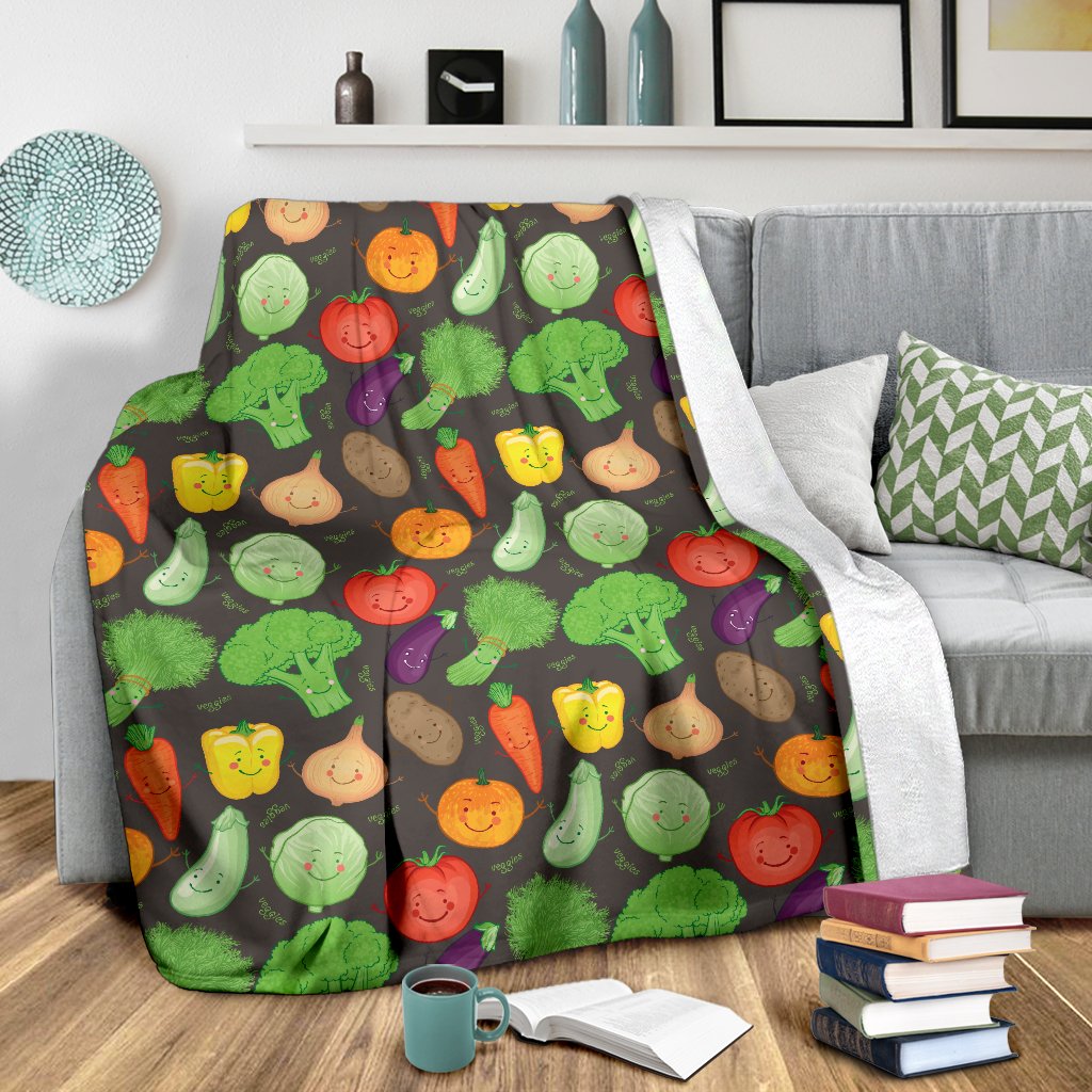 Vegan Funny Themed Design Print Fleece Blanket