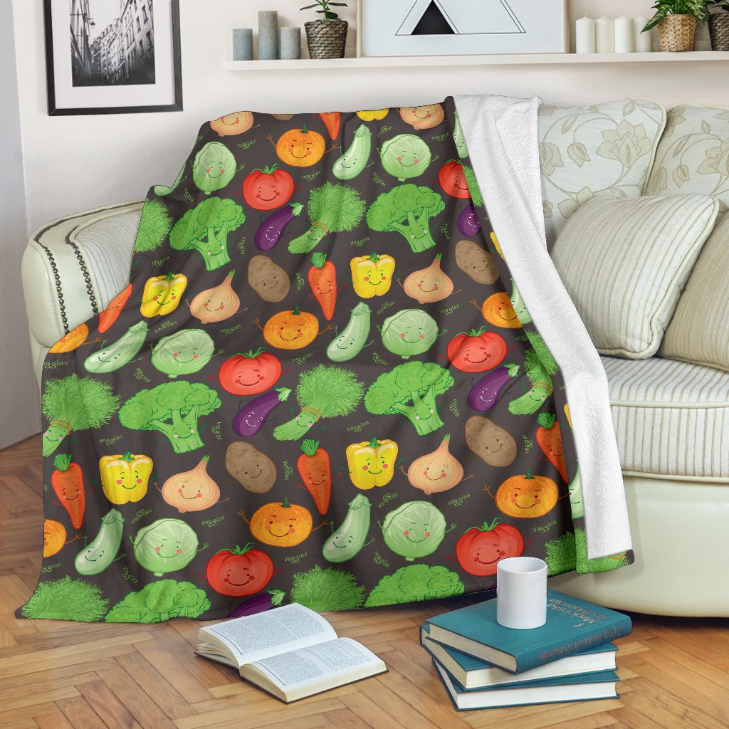 Vegan Funny Themed Design Print Fleece Blanket