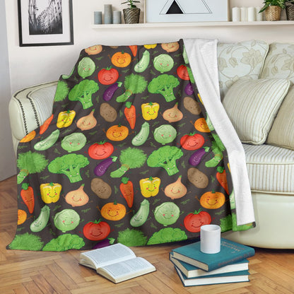 Vegan Funny Themed Design Print Fleece Blanket