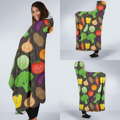 Vegan Funny Themed Design Print Hooded Blanket-JTAMIGO.COM