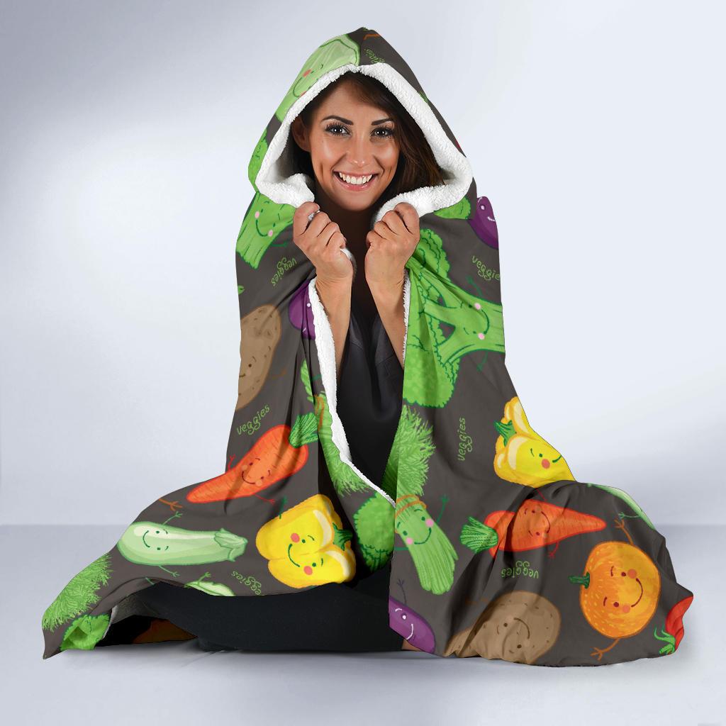 Vegan Funny Themed Design Print Hooded Blanket-JTAMIGO.COM