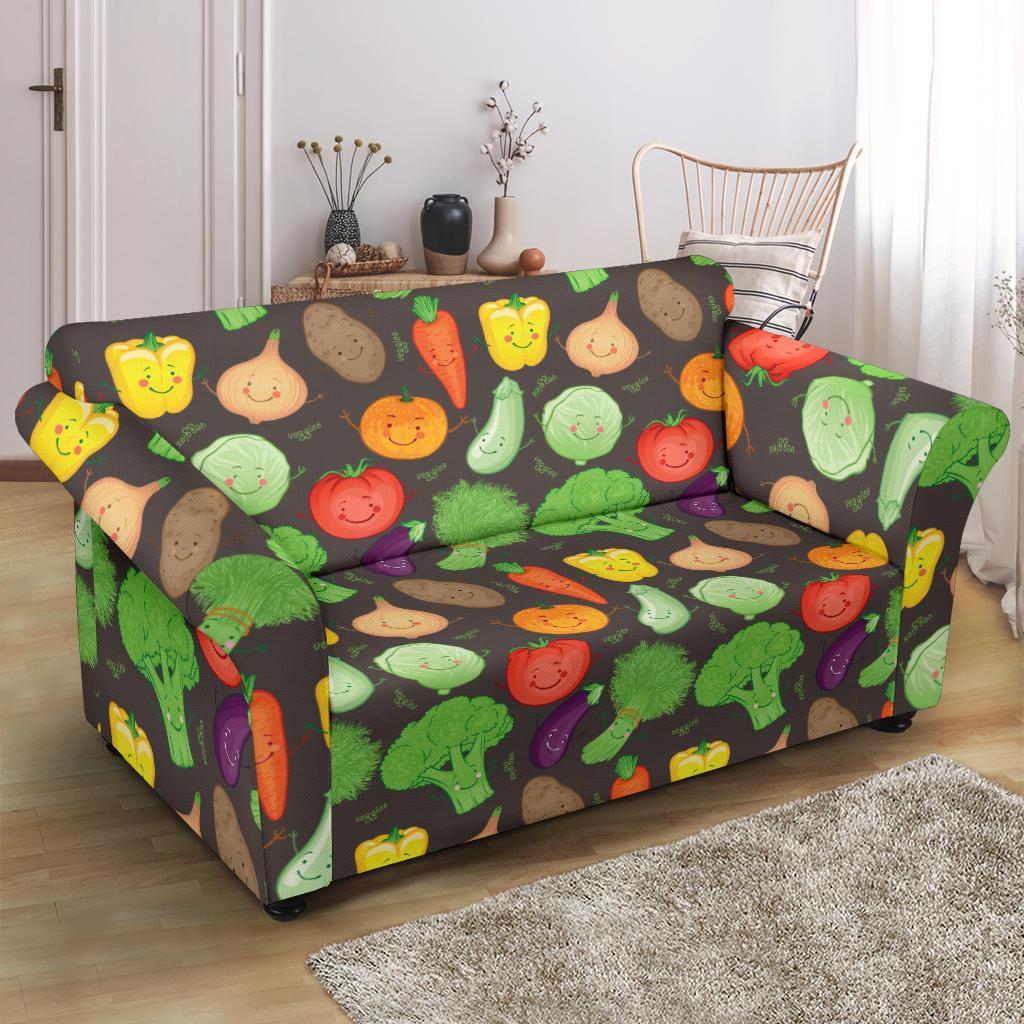Vegan Funny Themed Design Print Loveseat Slipcover-JTAMIGO.COM