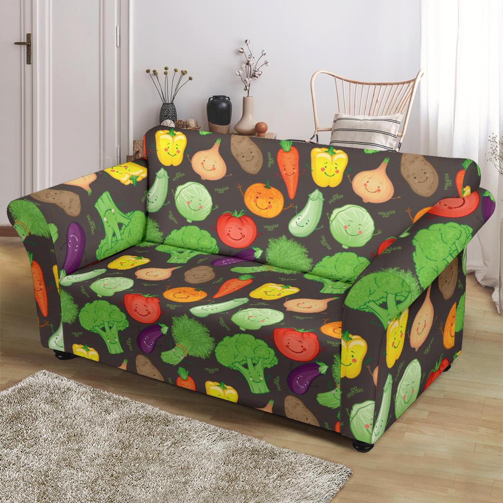 Vegan Funny Themed Design Print Loveseat Slipcover-JTAMIGO.COM
