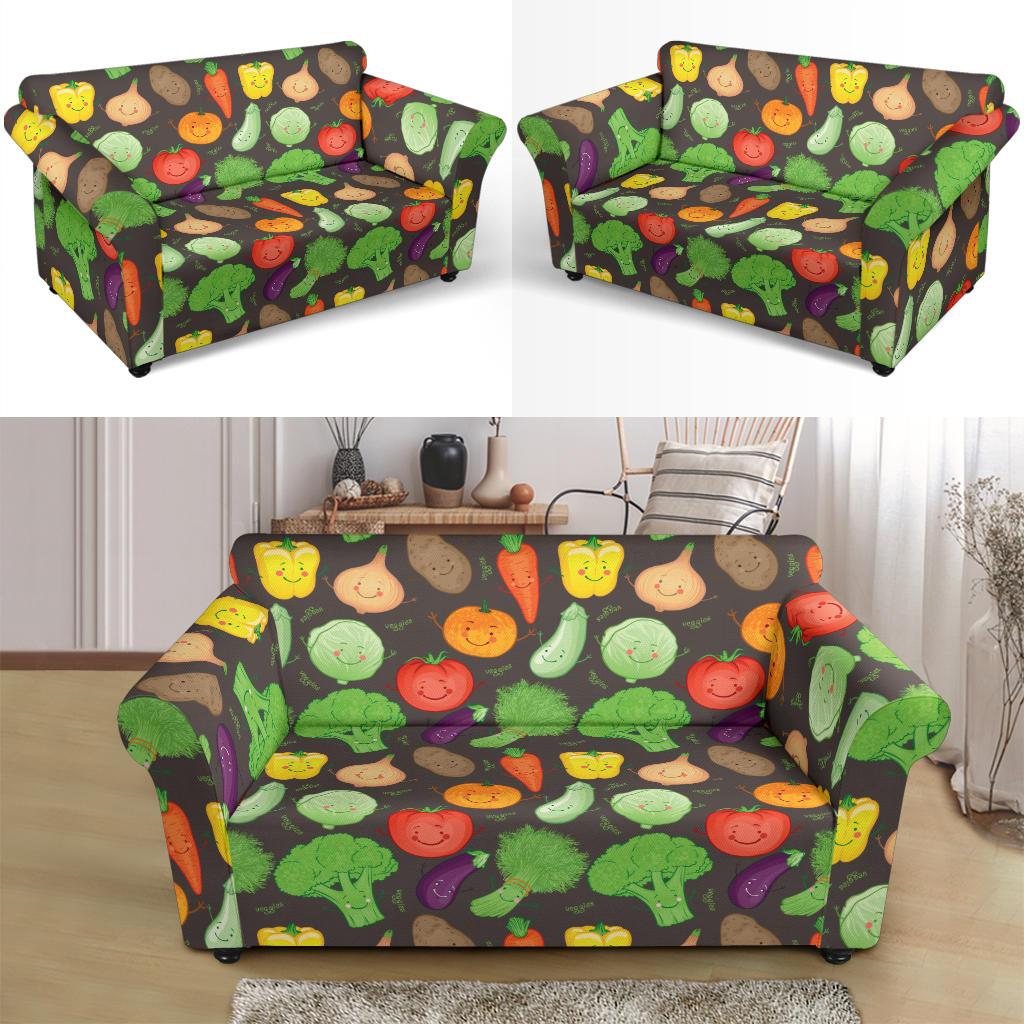 Vegan Funny Themed Design Print Loveseat Slipcover-JTAMIGO.COM