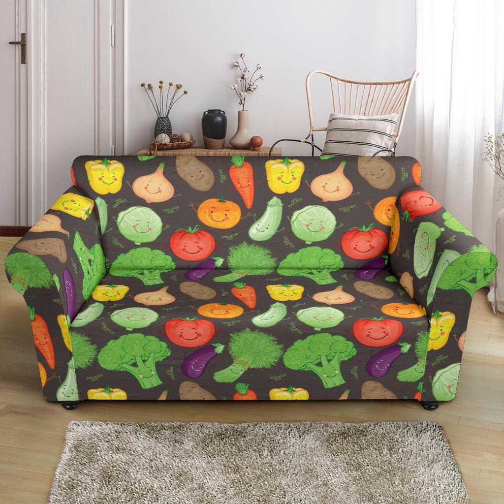 Vegan Funny Themed Design Print Loveseat Slipcover-JTAMIGO.COM