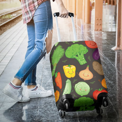 Vegan Funny Themed Design Print Luggage Cover Protector