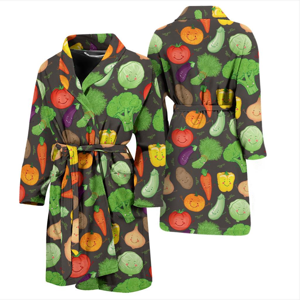 Vegan Funny Themed Design Print Men Bath Robe-JTAMIGO.COM