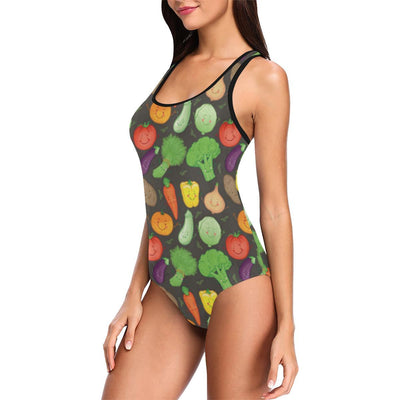 Vegan Funny Themed Design Print One Piece Swimsuit-JTAMIGO.COM