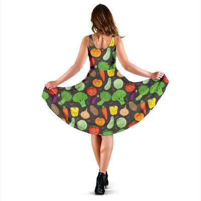 Vegan Funny Themed Design Print Sleeveless Dress