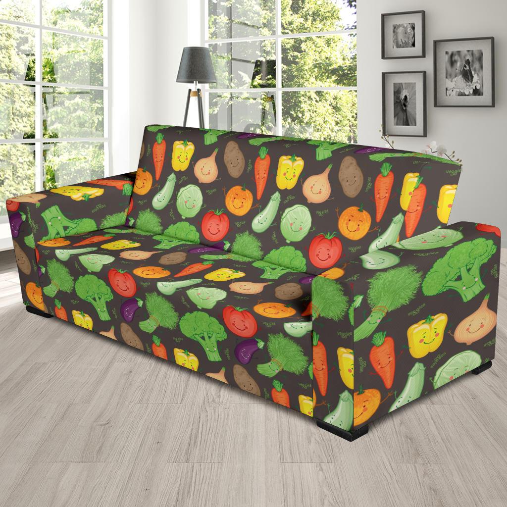 Vegan Funny Themed Design Print Sofa Slipcover-JTAMIGO.COM