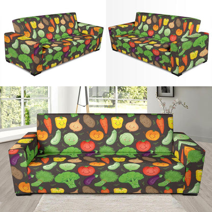 Vegan Funny Themed Design Print Sofa Slipcover-JTAMIGO.COM