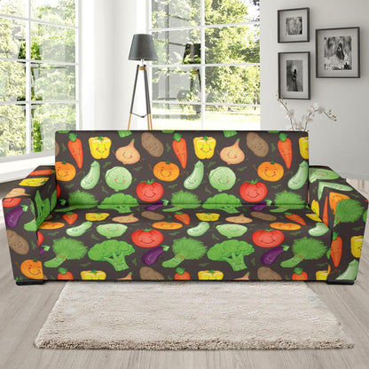 Vegan Funny Themed Design Print Sofa Slipcover-JTAMIGO.COM