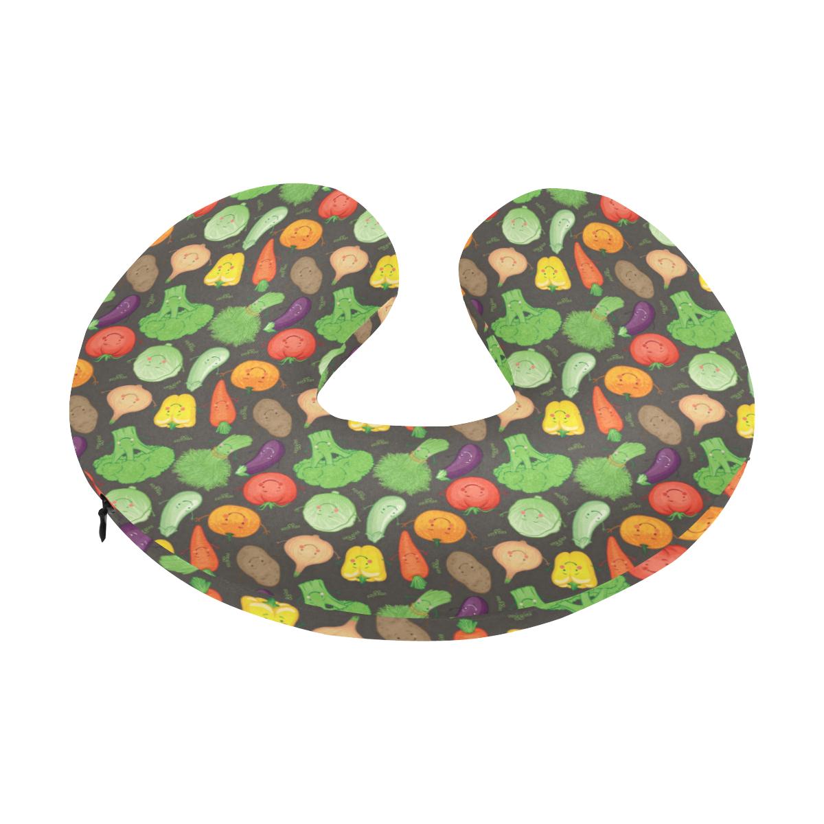 Vegan Funny Themed Design Print U-Shaped Travel Neck Pillow-JTAMIGO.COM