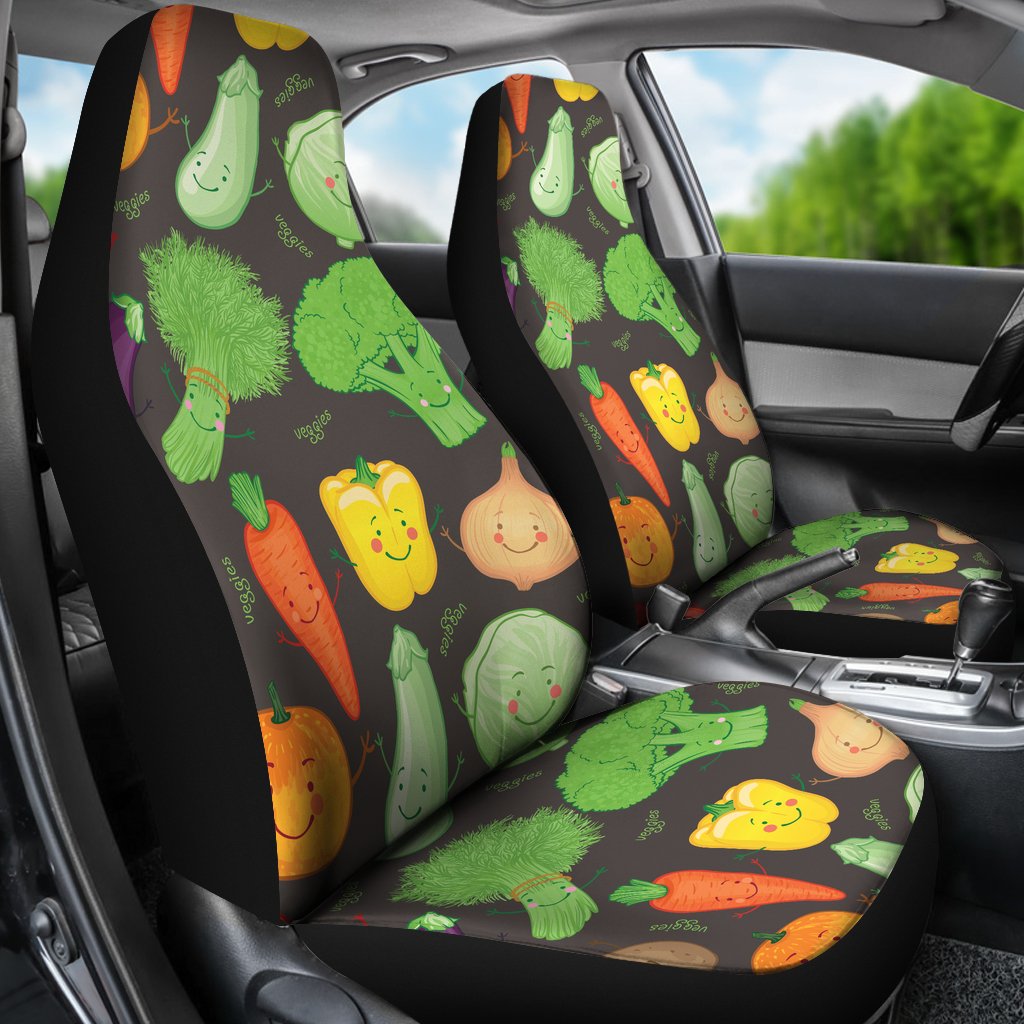 Vegan Funny Themed Design Print Universal Fit Car Seat Covers
